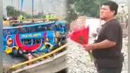 Esposo de profesora desaparecida tras colapso del puente de Chancay le lleva rosas por San Valentín: “No pierdo la esperanza”