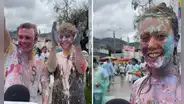 Turistas alemanes visitaron Cajamarca por primera vez y quedan fascinados con los carnavales: "Vamos a regresar todos los años"