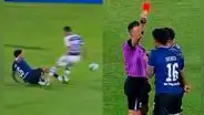 Sporting Cristal se queda con 10 en el primer tiempo: Luis Iberico cometió fuerte entrada y vio la roja tras revisión del VAR