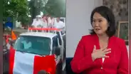 Keiko Fujimori: lanzan un globo con agua en su cara durante campaña presidencial en Iquitos