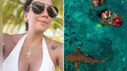 Melissa Klug sorprende al nadar rodeada de tiburones en Maldivas durante sus vacaciones: “No, qué miedo”