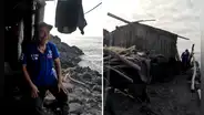 Hombre vive desde hace 26 años frente al mar en una casa que construyó con palos y materiales que dejó la marea