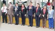 Jueces y personal de la Corte Superior de Piura participaron del izamiento del Pabellón Nacional