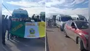 Más de 200 transportistas bloquean la vía Juliaca–Sandia y exigen mantenimiento inmediato de carreteras