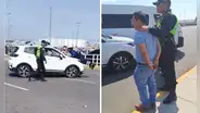 Sujeto embiste a fiscalizador de la ATU y un policía para evitar ser intervenido en el aeropuerto Jorge Chávez