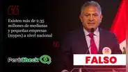 El candidato presidencial Carlos Jaico dijo que hay 2.35 millones de mypes, pero no es así