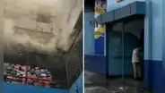 Reportan incendio en el centro comercial Polvos Azules: habría iniciado en almacén de zapatillas
