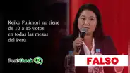Es falso que Keiko Fujimori tenga de 10 a 15 votos en todas las mesas del Perú, como indicó la excandidata al Senado, Cecilia García