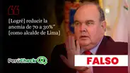 López Aliaga no redujo la anemia de 70% a 30% en Lima Metropolitana