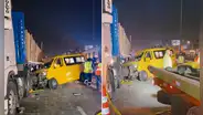 Tres fallecidos deja choque de miniván con pasajeros contra tráiler en la Panamericana Sur