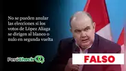 No se pueden anular las elecciones si los votos de López Aliaga se dirigen al blanco o nulo en segunda vuelta