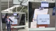 Instalan mesa de votación en un arco de cancha de fútbol en Carabayllo y la razón detrás sorprende