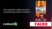 Es falso que siempre se haya ganado la segunda vuelta presidencial con hasta 10 puntos de diferencia