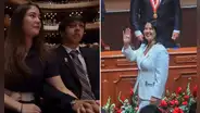 Kyara Villanella sorprende al aparecer con su novio Adrián Harboe en ceremonia de credenciales de Keiko Fujimori