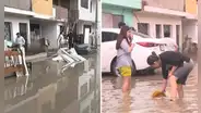 Lluvias provocan aniego en Villa El Salvador: aguas ingresaron a viviendas y negocios tras sobrecarga del alcantarillado