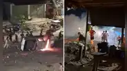 Ucayali: queman patrullero de la PNP durante enfrentamiento por bloqueo de la carretera Federico Basadre