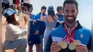 Maju Mantilla reaparece junto a Gustavo Salcedo y causa revuelo al entregarle un premio en evento deportivo