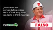 Es falso que Puno tenga tres universidades públicas, como afirmó un candidato al Gobierno Regional de Arequipa