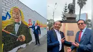 Melcochita es inmortalizado en La Victoria: cómico recibió un homenaje con una escultura y un graffiti