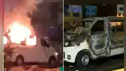 Los Olivos: colectivero muere tras incendio de minivan en plena Panamericana Norte por presunto cobro de cupos