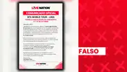 Es falso que Live Nation haya anunciado la posible cancelación de los conciertos de BTS en Lima