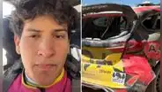 Hijo de María Pía Copello reaparece tras sufrir accidente en Caminos del Inca y muestra su auto destrozado: "Nos sacó un tractor"
