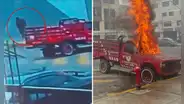 Hombre incendia vehículo de bomberos en Los Olivos y regresa para ver cómo quedó la unidad tras el fuego