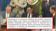 JP acusa a Carlos Mesía de vulnerar el reglamento y advierte que no dará "un cheque en blanco" al Gobierno de Fujimori