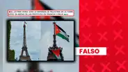 Es falso el video del izamiento de una supuesta "bandera palestina" en la Torre Eiffel: se trata de una de Jordania y, además, fue generado con IA