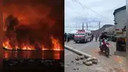 Puno entre el fuego y el paro: incendio arrasa 200 hectáreas y transportistas paralizan la ciudad