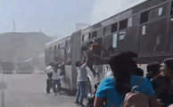 Metropolitano: bus se incendió y pasajeros salieron por las ventanas