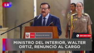 Ministro del Interior, Walter Ortiz, renunció al gabinete de Dina Boluarte