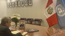 Javier Pérez de Cuéllar: secretario de la ONU firmó libro de condolencias