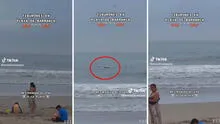 Captan supuestos tiburones en una playa de Barranca y usuarios quedan en shock