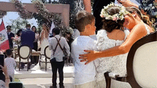 Tilsa Lozano tuvo tierno momento con sus hijos durante su boda con Jackson Mora
