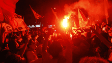 Hinchas cremas realizaron caravana antes de enfrentar a Sport Rosario [VIDEO]