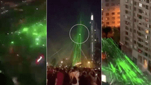 Chilenos derriban dron de la Policía con punteros láser en medio de las protestas [VIDEO]