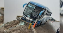 Bus repleto de pasajeros estuvo a punto de caer a un barranco en Arequipa