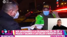 El ‘Puma’ Carranza y su esposa reparten 200 platos de chaufa a policías en servicio