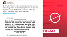Es falso que Martín Vizcarra brinde “ciudadanía express” a extranjeros, como afirmó Cecilia Chacón