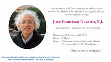 Homenaje al maestro jesuita José Francisco Navarro, S.J.