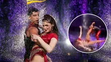 Bailarina de Santiago Suarez sufre aparatosa caída en el agua en “El gran show”
