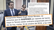 Miguel Torres suspende sesión en el Congreso por “razones de fuerza mayor”