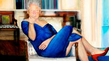 Jeffrey Epstein tenía una pintura de Bill Clinton con un vestido azul y tacones rojos dentro de su mansión
