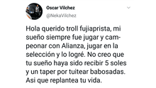 Óscar Vilchez ridiculiza a ‘troll’ que lo ninguneó y Jhoel Herrera celebra con peculiar mensaje