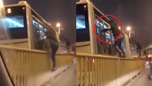 Delincuente se trepa a barandas del Metropolitano para robar celular de pasajero [VIDEO]