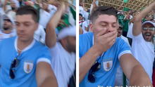 Ignacio Baladán recibe codazo mientras hinchas de Arabia Saudita celebraban victoria ante Argentina