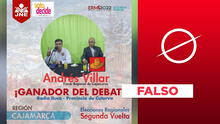 No, JNE no reportó como “ganador del debate” a un candidato al Gobierno Regional de Cajamarca