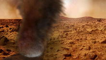 NASA capta por primera vez un remolino marciano ‘devorando’ al róver Perseverance