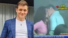 Gino Pesaressi es captado dando apasionado beso a joven en su cumpleaños